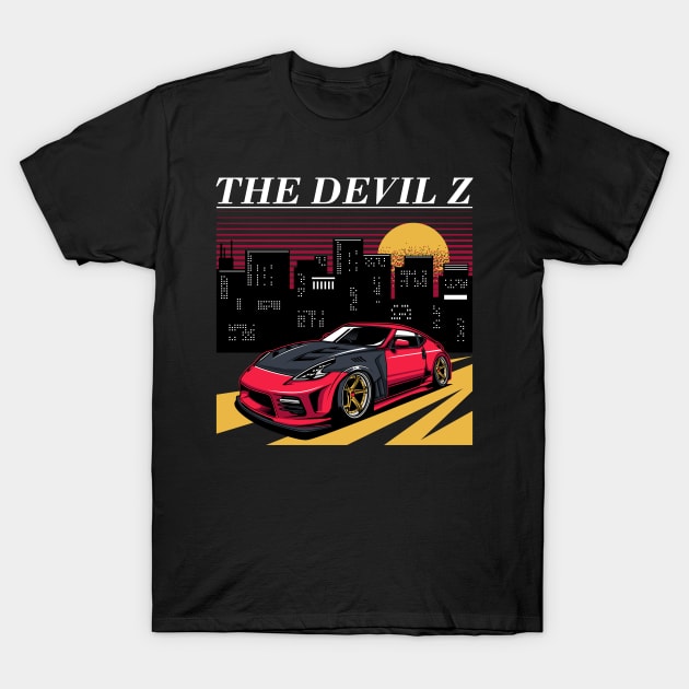 The Devil Z 370z T-Shirt by Planet of Tees